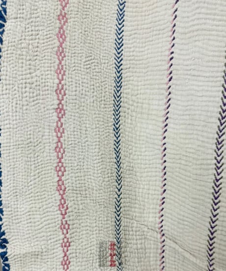 Kantha　オールドカンタ　マルチキルト　White Kantha　54