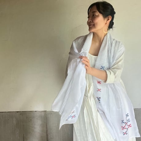 コルカタ　カディ（手織り）ストールージャムダニ織