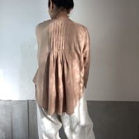 ルクツル　植物染めカディ　プリーツブラウス　ーアカシア染めー