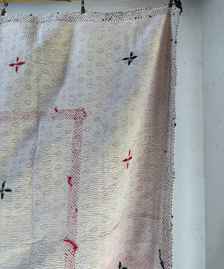 Kantha　オールドカンタ　マルチキルト　White Kantha　88