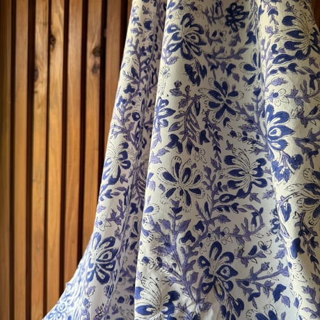 厚さが選べる　Special サンガネールハンドブロックプリントーClematis Blue rainー ・