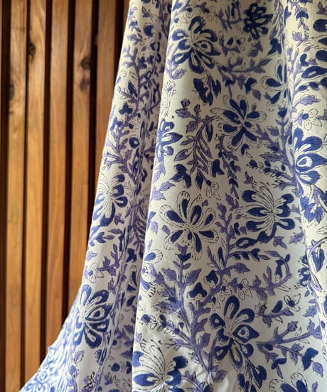 厚さが選べる　Special サンガネールハンドブロックプリントーClematis Blue rainー ・