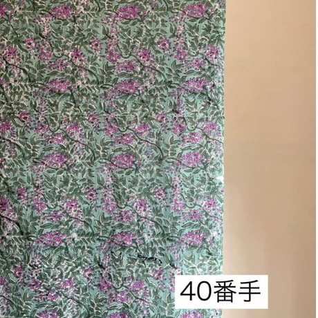厚さが選べる Original サンガネールハンドブロックプリントーWisteriaー　５０cm単位