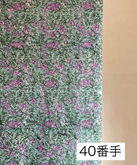 厚さが選べる Original サンガネールハンドブロックプリントーWisteriaー　５０cm単位