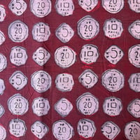 バグルー伝統染　ハンドブロックプリント生地　硬貨