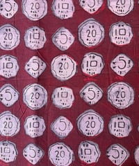 バグルー伝統染　ハンドブロックプリント生地　硬貨