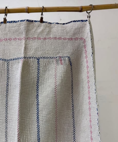 Kantha　オールドカンタ　マルチキルト　White Kantha　54