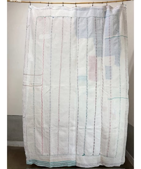 Kantha　オールドカンタ　マルチキルト　White Kantha　68