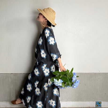ルクツルのドレスRadhika ・Original  Block Print -Flower-