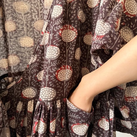 ルクツル　ローブー「Jodhpurロング丈」・バグルー伝統染めハンドブロックプリント
