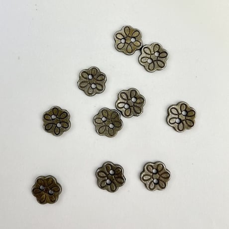インド天然素材ボタンー金属ー10mm  10個