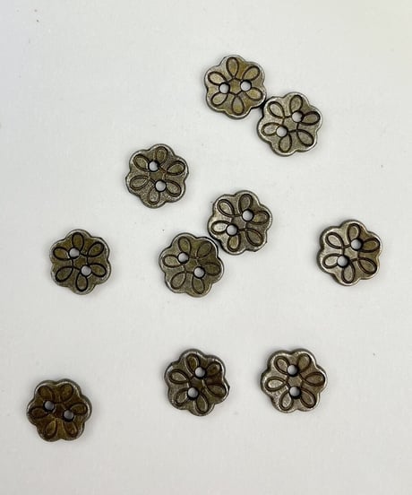 インド天然素材ボタンー金属ー10mm  10個