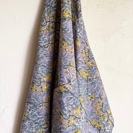 ハンドブロックプリントエプロンーWisteria Yellowー