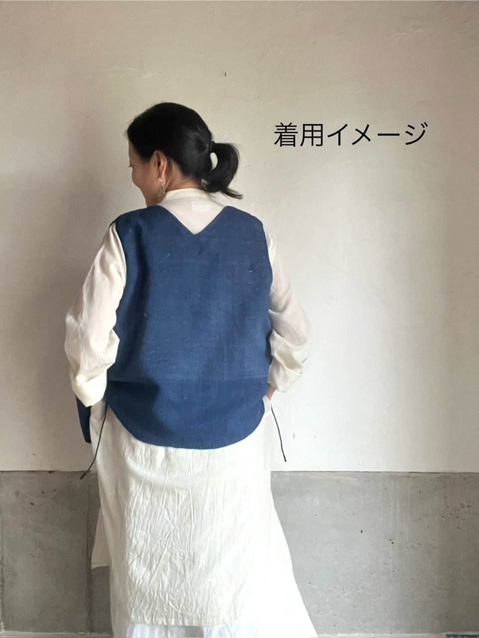 ルクツル ヴィンテージカンタ&カディ・リバーシブルベスト/インディゴ