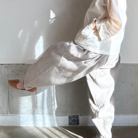 23SS ルクツル　リネンペチパンツ　ナチュラル 白鷺ニット ムレ軽減 ペチパンツ 3分丈 レディース 春夏