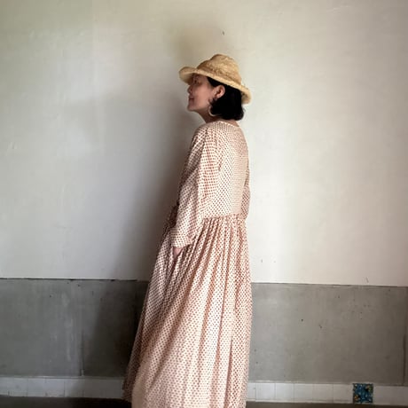 ルクツル　ローブー「Jodhpurロング丈」・バグルー伝統染めハンドブロックプリント  薄手　RED