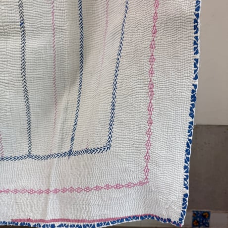 Kantha　オールドカンタ　マルチキルト　White Kantha　54