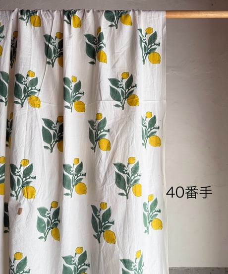 厚さが選べる Original サンガネールハンドブロックプリントーLemonー　５０cm単位