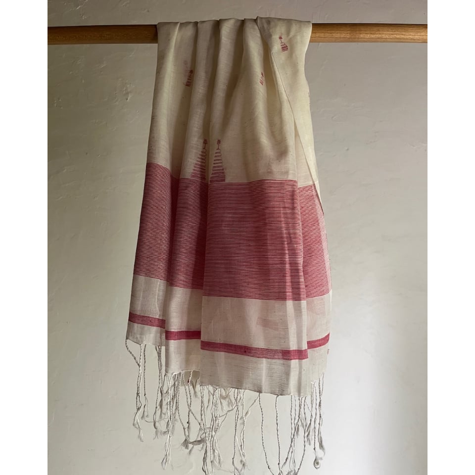 コルカタ カディ（手織り）ストールージャムダニ織 | ONABAKE97