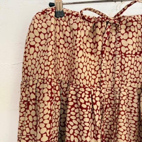 ルクツルのワイドパンツ ーバグルーハンドブロックプリントー