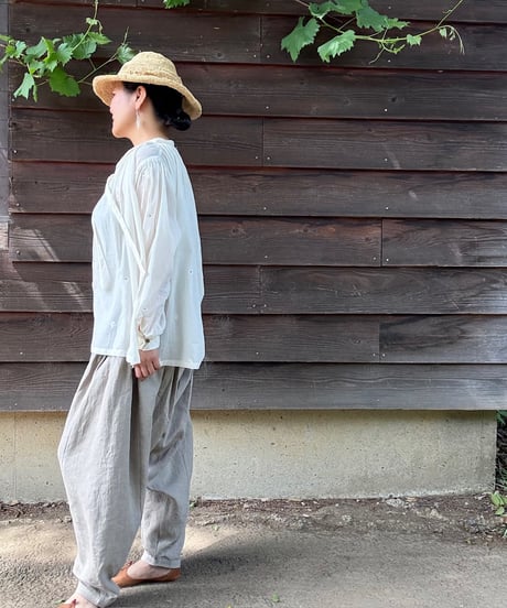 ルクツル　サルワールパンツーナチュラル リネン×オーガニックコットンー