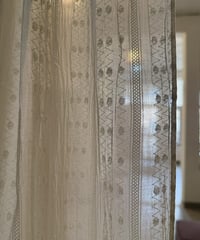 オリジナル白いカーテン　ガーリーzigzag  E ー115×220cmー