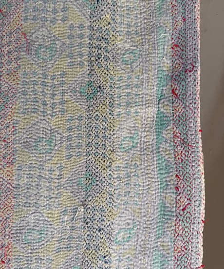 Kantha　オールドカンタ　マルチキルト　White Kantha　91