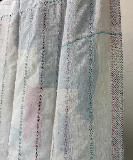 Kantha　オールドカンタ　マルチキルト　White Kantha　68