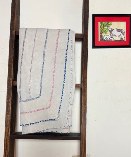 Kantha　オールドカンタ　マルチキルト　White Kantha　54