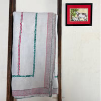Kantha　オールドカンタ　マルチキルト　White Kantha　68