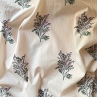 厚さが選べる Original サンガネールハンドブロックプリントーPurple Mimosaー　５０cm単位