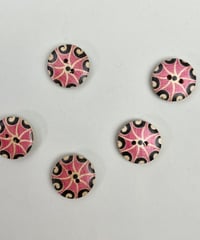 インド天然素材ボタンー木ー18mm  5個