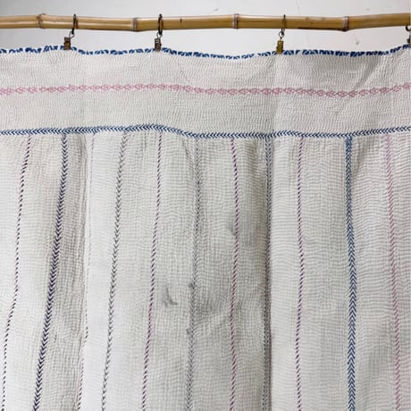 Kantha　オールドカンタ　マルチキルト　White Kantha　54