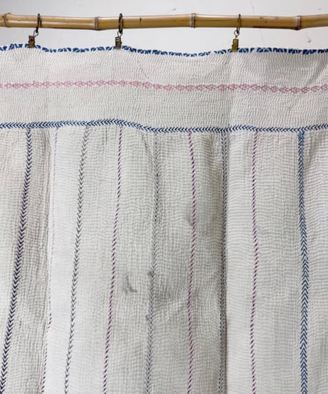 Kantha　オールドカンタ　マルチキルト　White Kantha　54