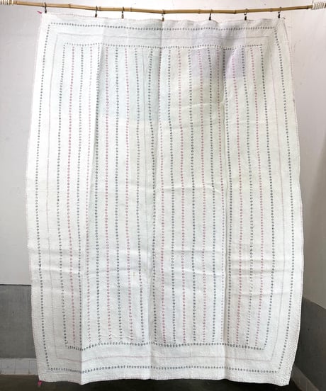 Kantha　オールドカンタ　マルチキルト　White Kantha   58