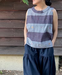 ルクツル の ノースリブブラウスーコルカタカディージャムダニ織り