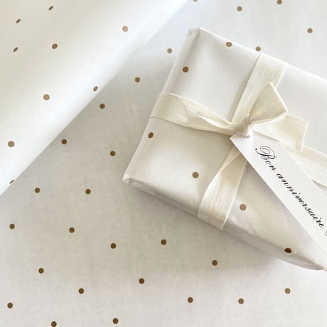 【ゆうパック】 wrapping paper A3  Pois dorés 水玉 10枚/30枚/50枚/100枚