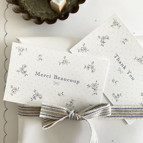 M-139 messagecard ★ mercerie petit fleur♡Merci Beaucoup/Thank you