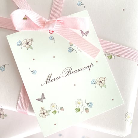T-79 タグ ★petit fleur 2種 計20枚 Merci Beaucoup/Thank you