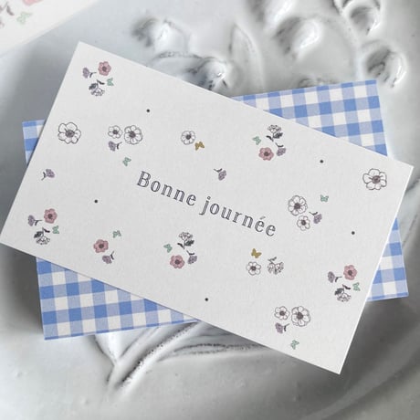 C-02  messagecard anémone petite   100枚    Écru+gris ❤︎︎ collaboration paper items