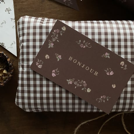 【クリックポスト】10枚 ★ wrapping paper A3  carreaux automne
