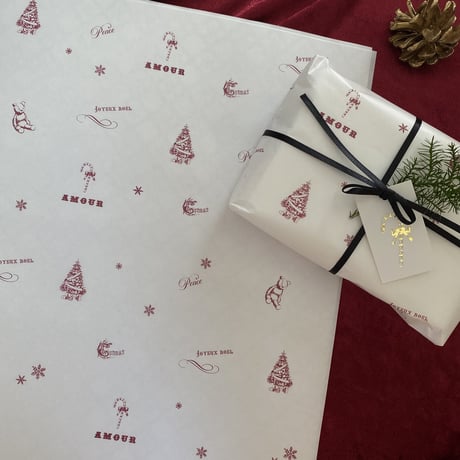 【クリックポスト】10枚 ★ wrapping paper A3  marché de Noël