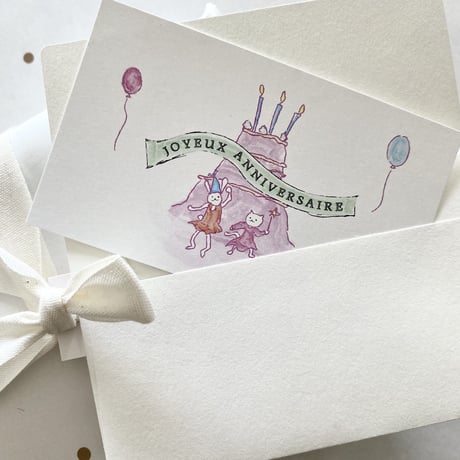 JOYEUX ANNIVERSAIREのカードとミニ封筒のセット♡2種 計4枚入り
