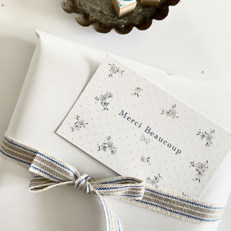 M-139 messagecard ★ mercerie petit fleur♡Merci Beaucoup/Thank you