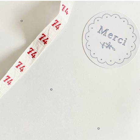シール ★ mercerie  merci  4cm  (25枚入り)