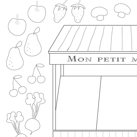 【 PDF 】Mon petit Coloriage   マルシェ☆