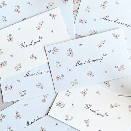 M-132 messagecard ★ Mon petit fleuriste  Thank you/Merci beaucoup   計24枚