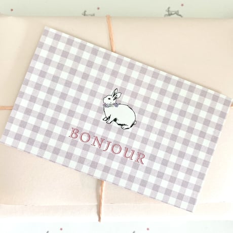 M-113-Bonjour mon petit lapin♡ fleurette/ carreaux 24枚