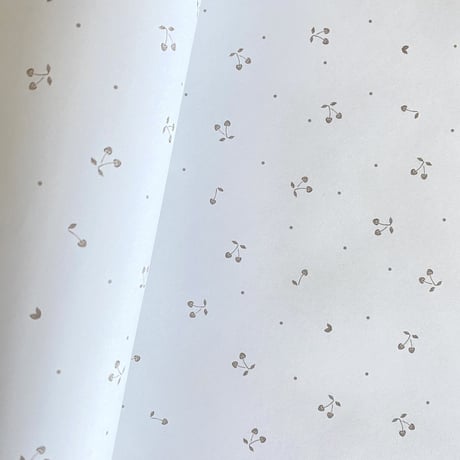 【クリックポスト】10枚 ★ wrapping paper A3  fée fée fabric別注カラー チェリー柄