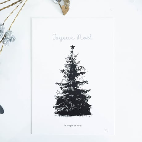 NPC-1 ミニポスターカード ★ Tree Joyeux Noël  A5size